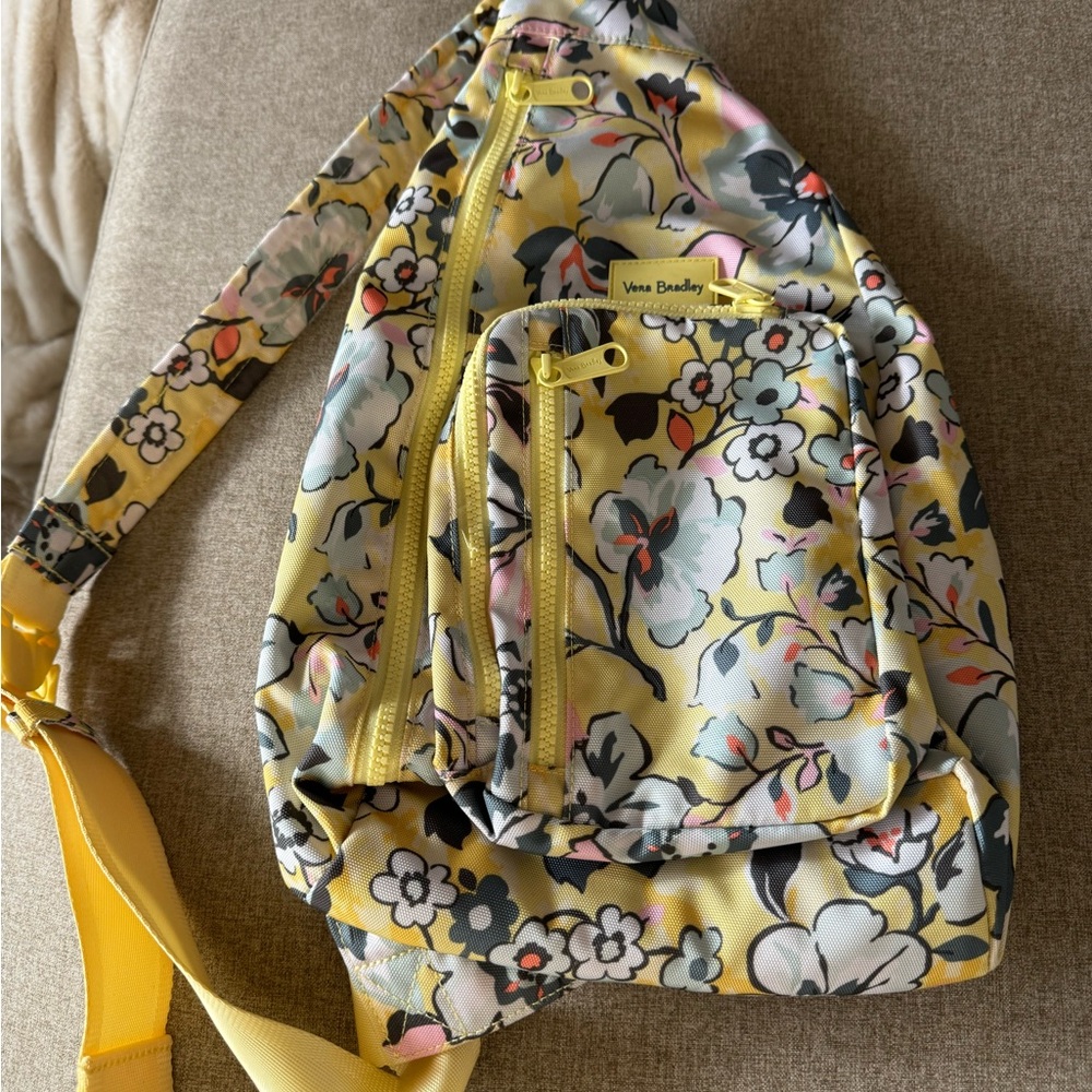 Vera Bradley Floral Bag Backpack  Crossbody - lighten up recycled sling bag NWOT